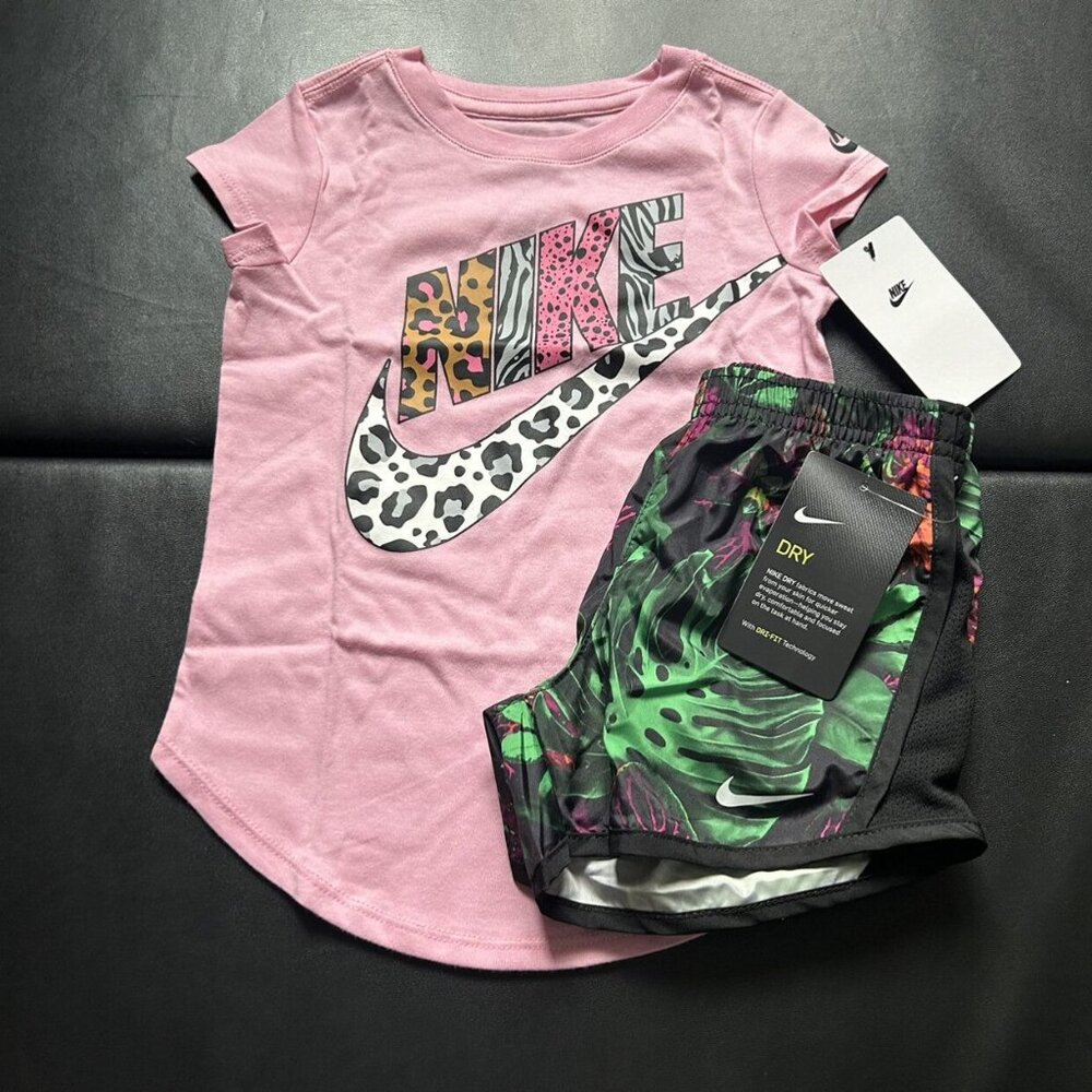 NWT Nike Animal Print Athletic Set Girls Size 4